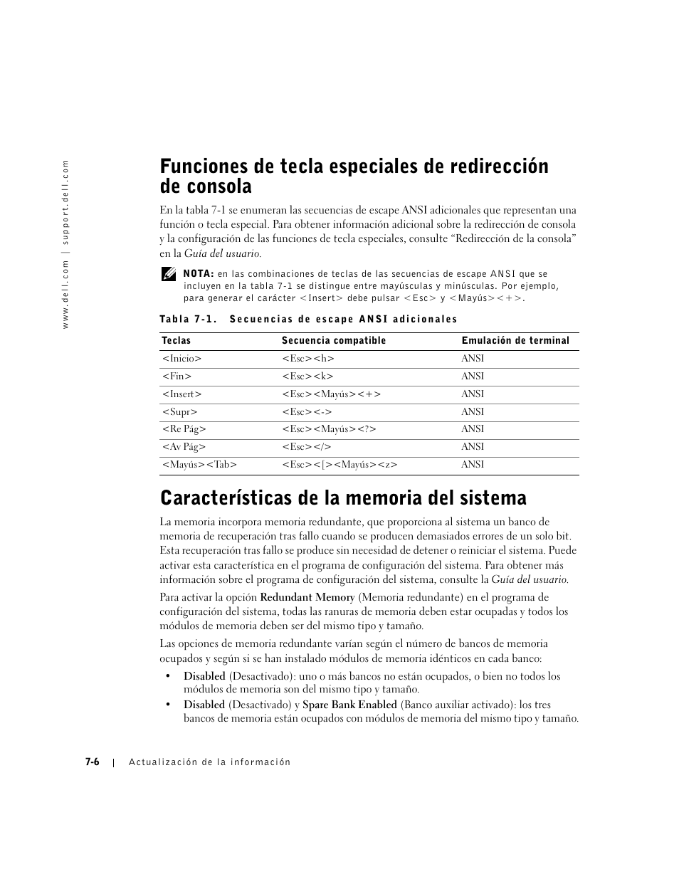 Características de la memoria del sistema | Dell PowerEdge 2650 User Manual | Page 58 / 58