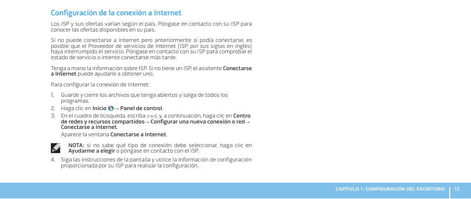 Configuración de la conexión a internet | Dell Alienware Aurora R3 (Early 2011) User Manual | Page 15 / 70