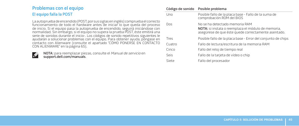Problemas con el equipo | Dell Alienware Aurora R3 (Early 2011) User Manual | Page 51 / 70