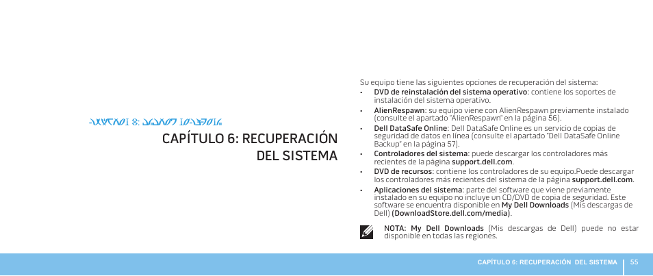 Capítulo 6: recuperación del sistema | Dell Alienware Aurora R3 (Early 2011) User Manual | Page 57 / 70