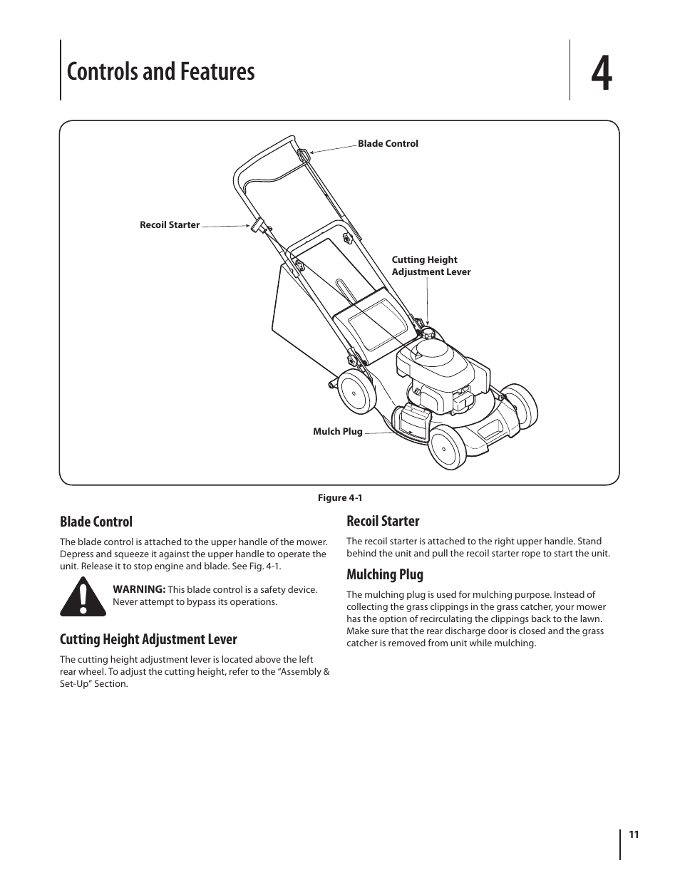 Controls and features | Cub Cadet Series 180 User Manual | Page 11 / 40