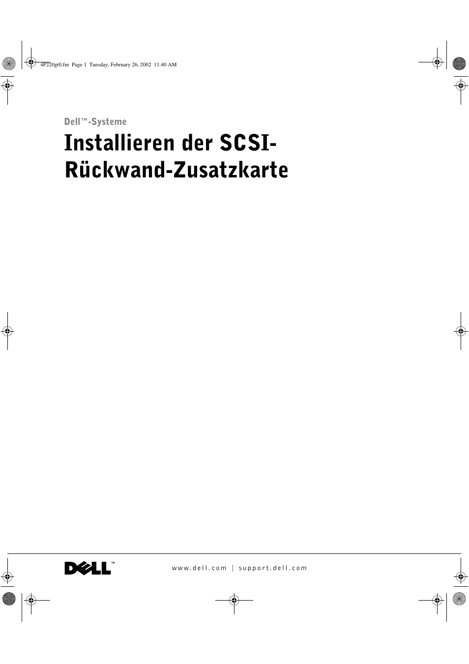 Installieren der scsi- rückwand-zusatzkarte | Dell PowerEdge 2650 User Manual | Page 17 / 40