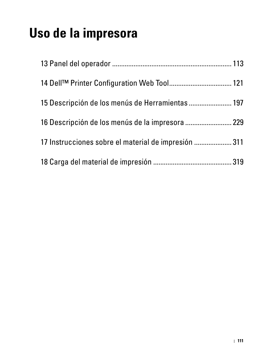 Uso de la impresora | Dell C2665dnf Color Laser Printer User Manual | Page 113 / 614