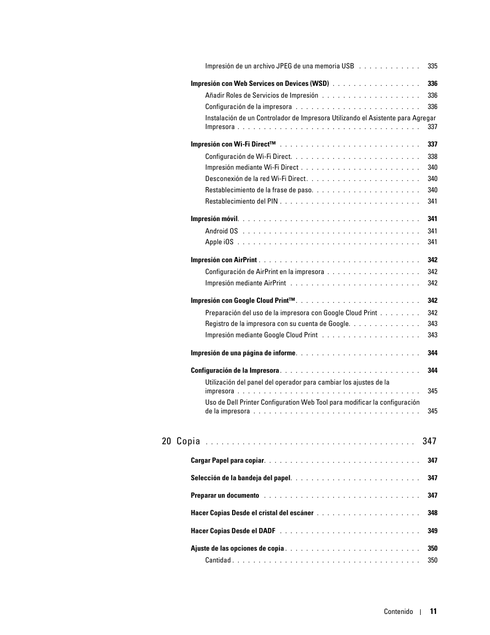 20 copia 347, 20 copia | Dell C2665dnf Color Laser Printer User Manual | Page 13 / 614