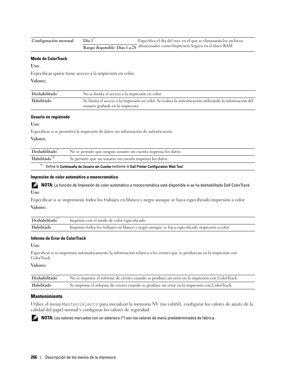 Mantenimiento | Dell C2665dnf Color Laser Printer User Manual | Page 268 / 614