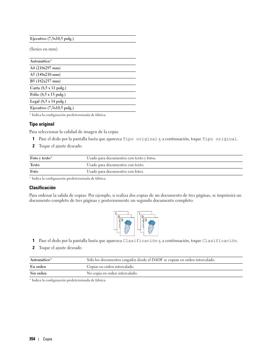 Tipo original, Clasificación | Dell C2665dnf Color Laser Printer User Manual | Page 356 / 614