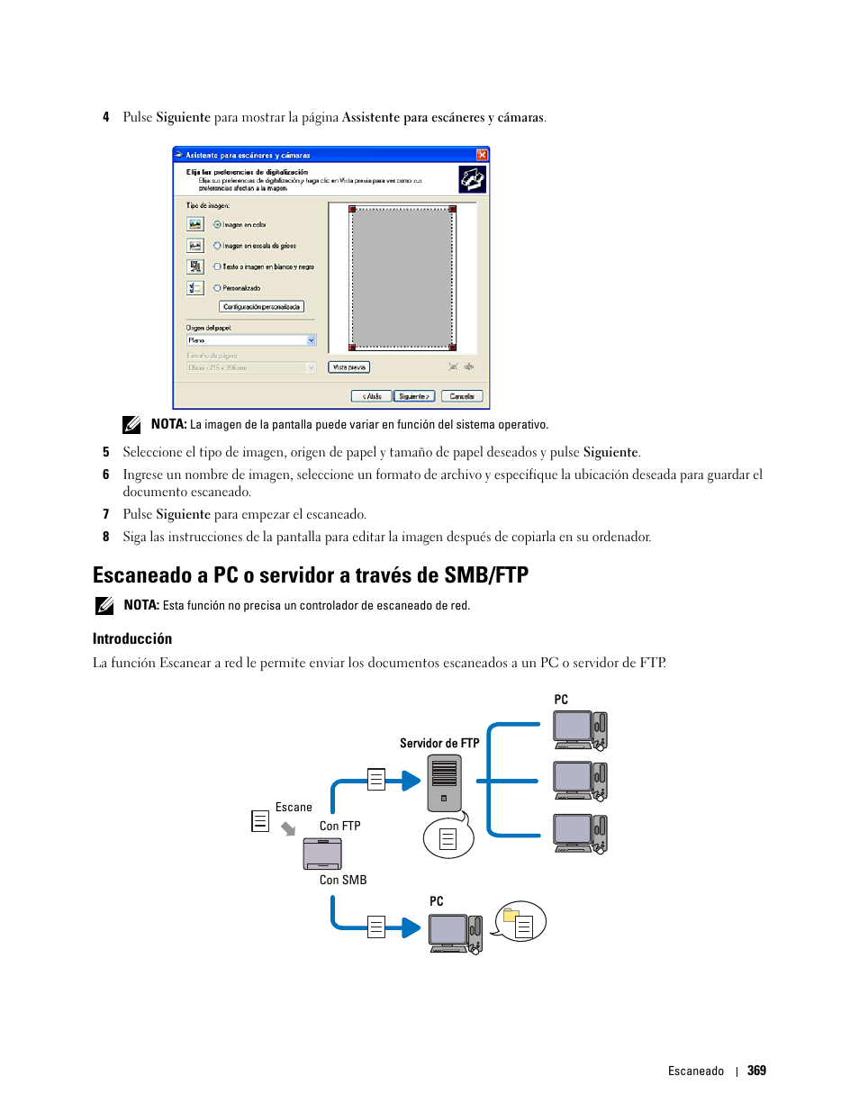 Escaneado a pc o servidor a través de smb/ftp, Introducción, Te “escaneado a pc o servidor a través de smb/ftp | Dell C2665dnf Color Laser Printer User Manual | Page 371 / 614