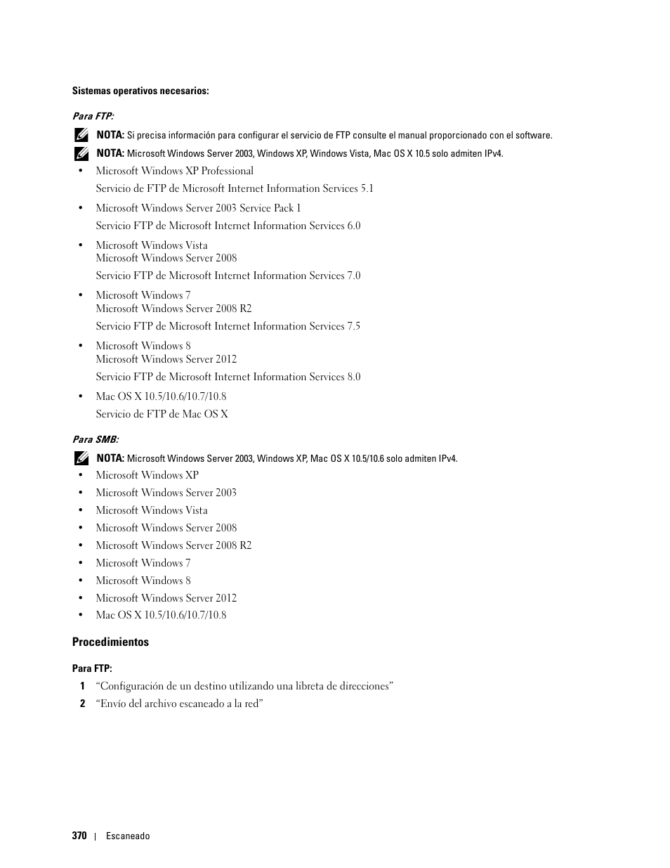 Procedimientos | Dell C2665dnf Color Laser Printer User Manual | Page 372 / 614