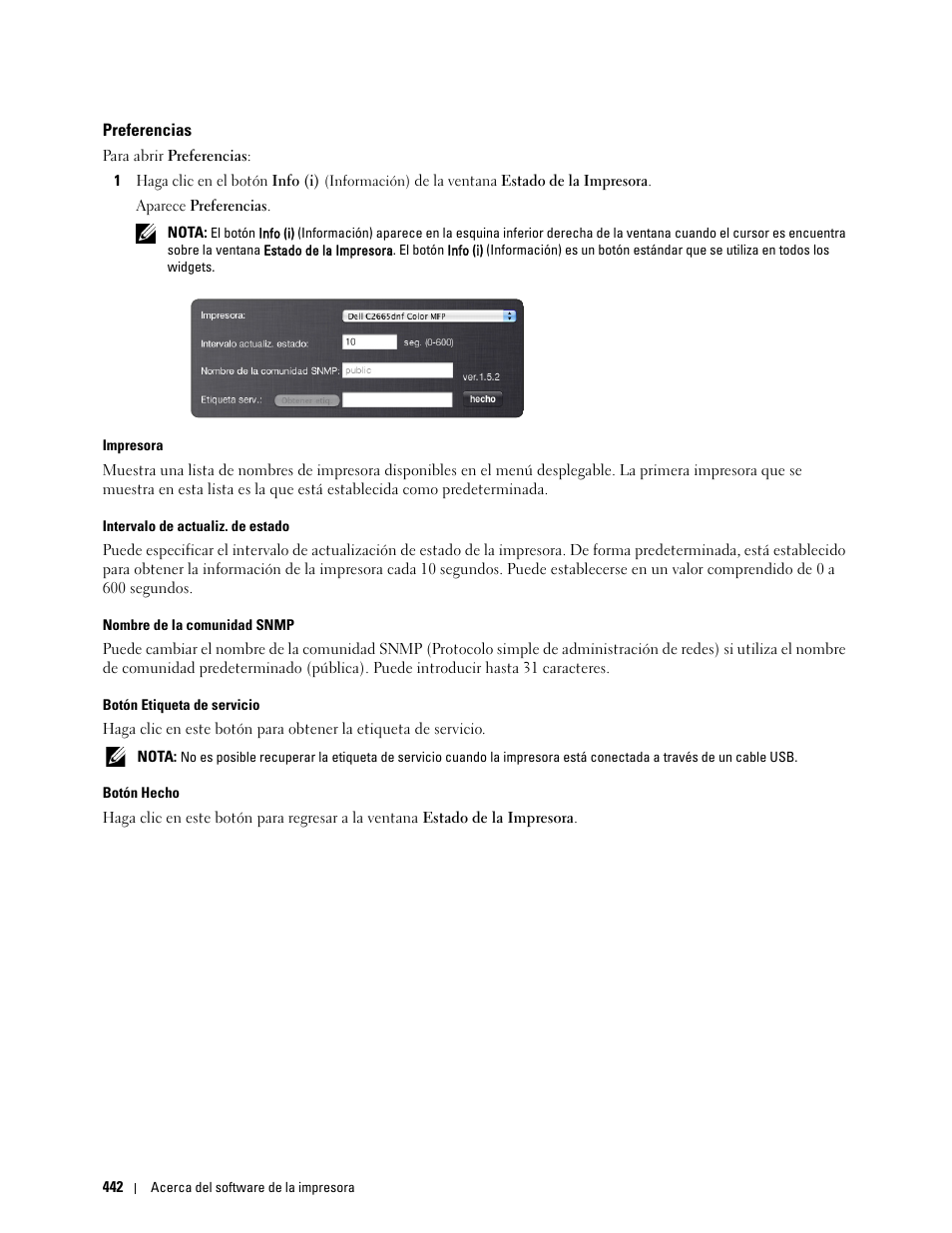 Preferencias | Dell C2665dnf Color Laser Printer User Manual | Page 444 / 614