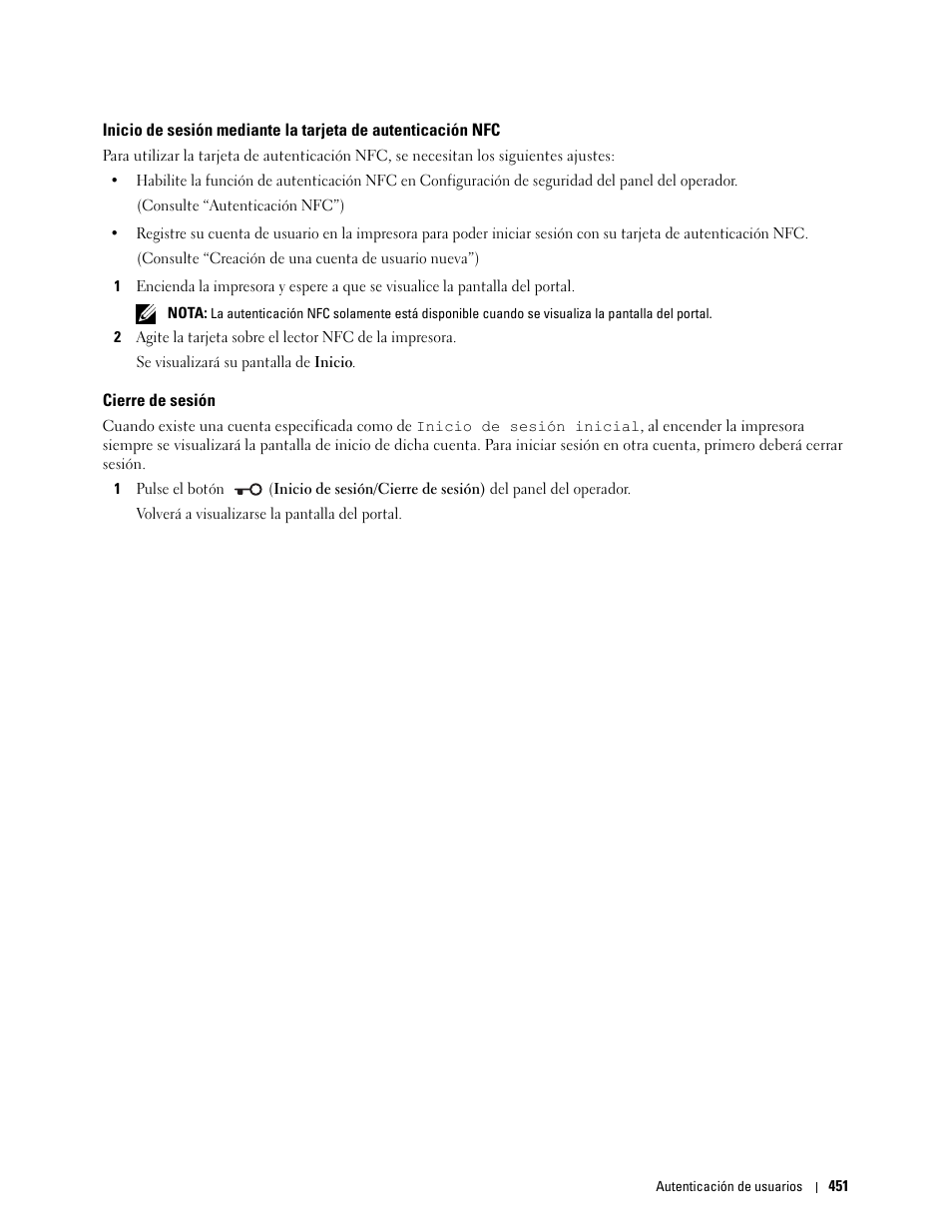 Cierre de sesión | Dell C2665dnf Color Laser Printer User Manual | Page 453 / 614