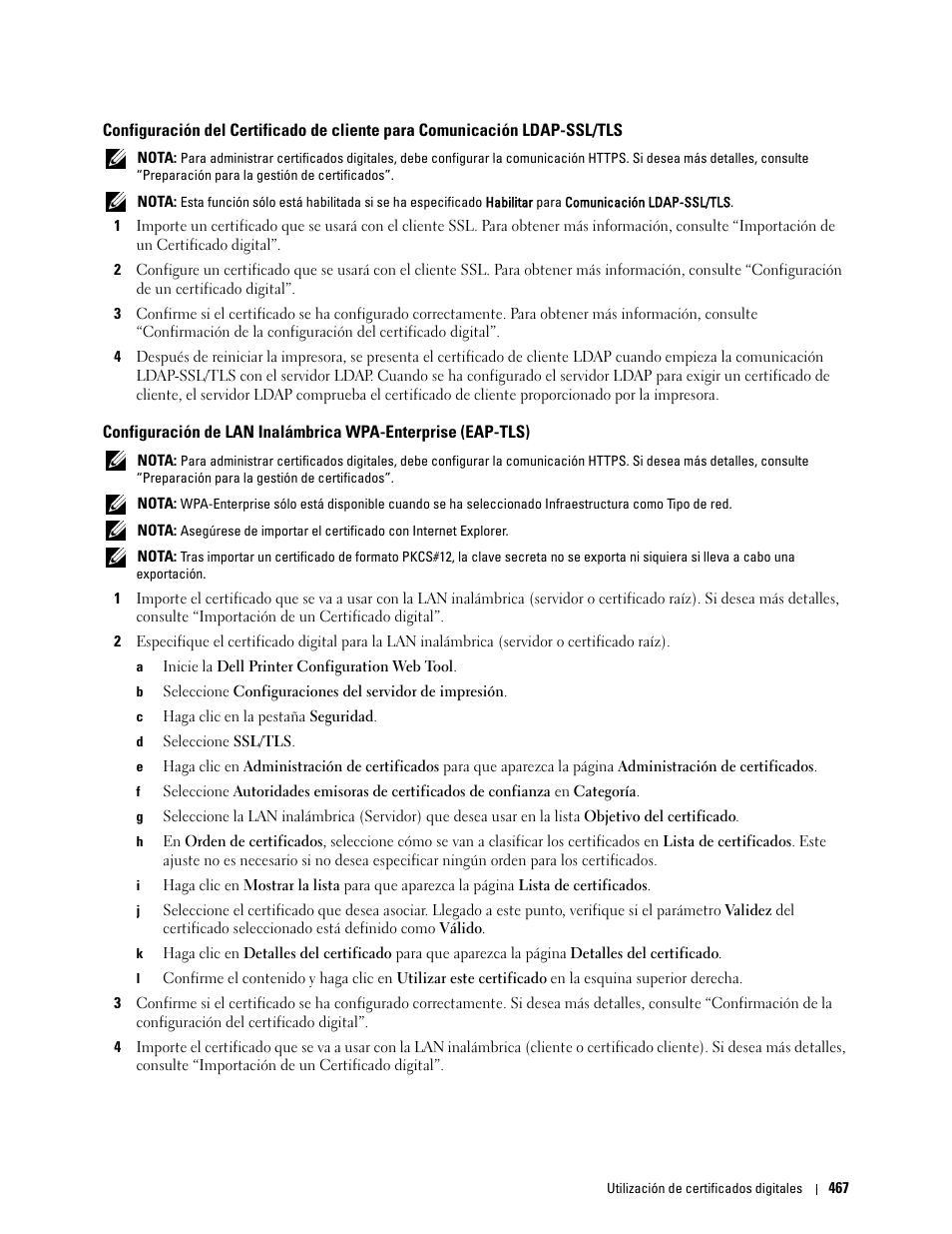 Ación del certificado de cliente para, Comunicación ldap-ssl/tls | Dell C2665dnf Color Laser Printer User Manual | Page 469 / 614