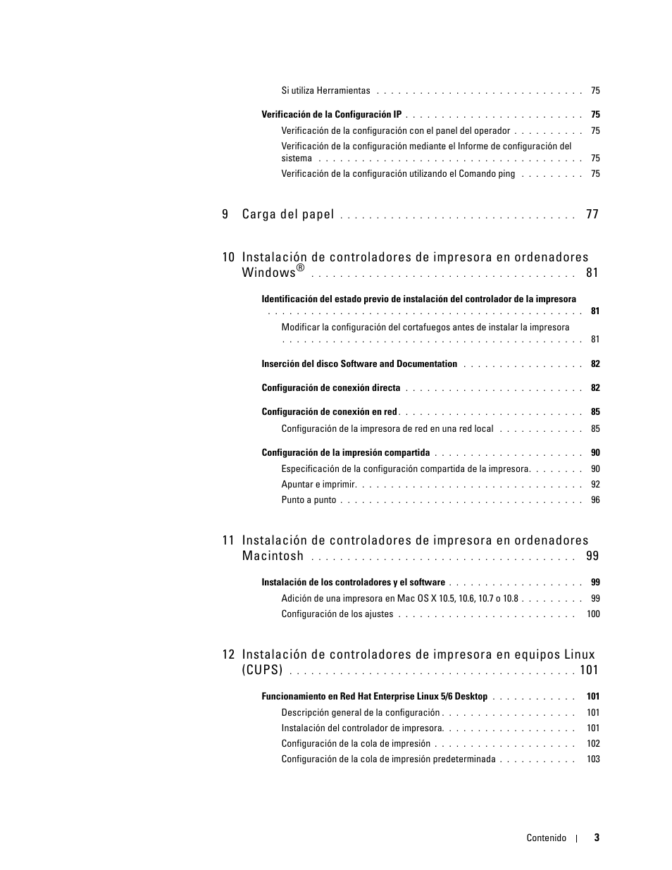 9 carga del papel 77, 9 carga del papel | Dell C2665dnf Color Laser Printer User Manual | Page 5 / 614