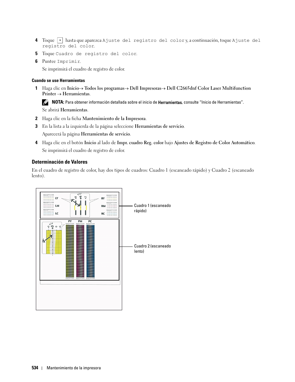 Determinación de valores | Dell C2665dnf Color Laser Printer User Manual | Page 536 / 614