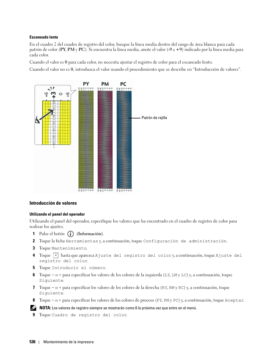 Introducción de valores | Dell C2665dnf Color Laser Printer User Manual | Page 538 / 614