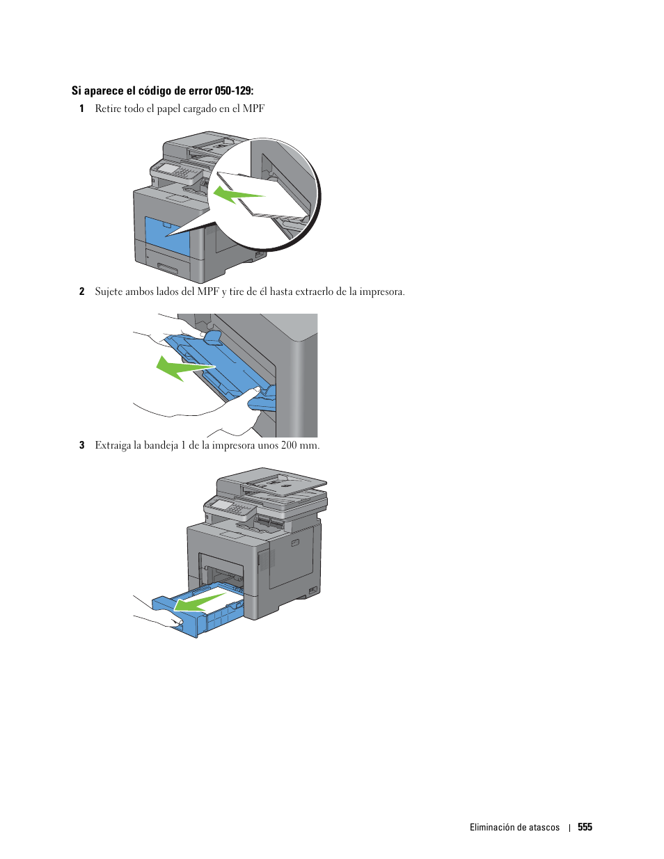 Si aparece el código de error 050-129 | Dell C2665dnf Color Laser Printer User Manual | Page 557 / 614