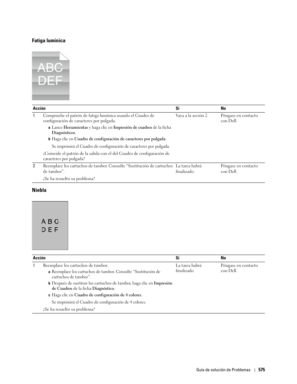 Fatiga lumínica, Niebla | Dell C2665dnf Color Laser Printer User Manual | Page 577 / 614