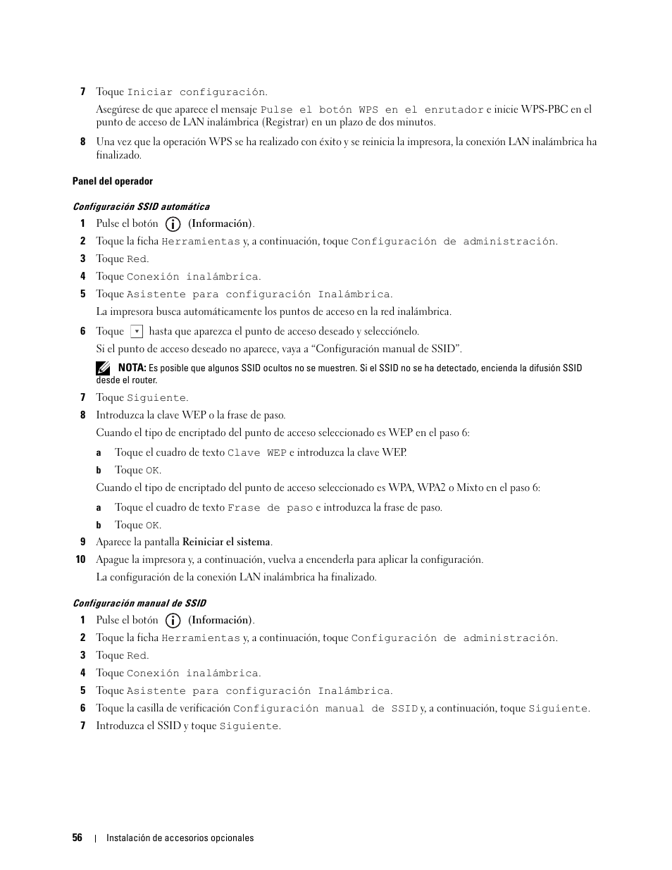 Panel del operador | Dell C2665dnf Color Laser Printer User Manual | Page 58 / 614