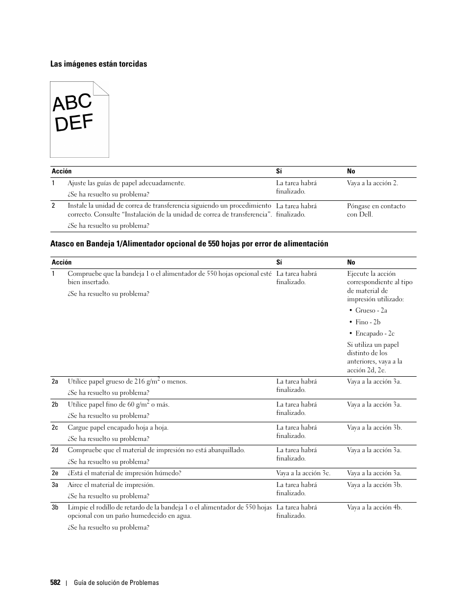 Las imágenes están torcidas, Alimentación | Dell C2665dnf Color Laser Printer User Manual | Page 584 / 614