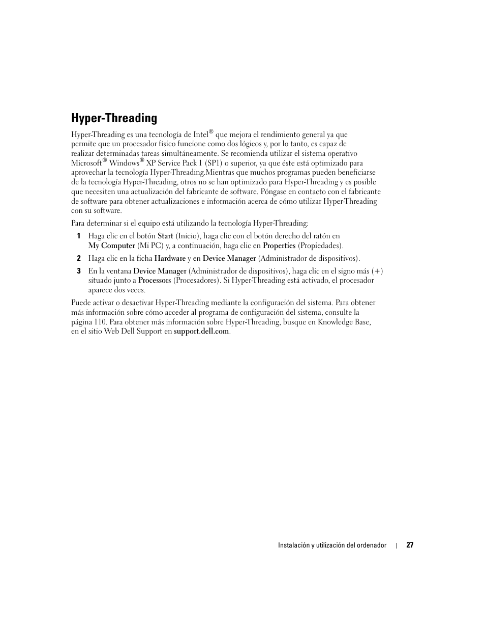 Hyper-threading | Dell Dimension 5000 User Manual | Page 27 / 144