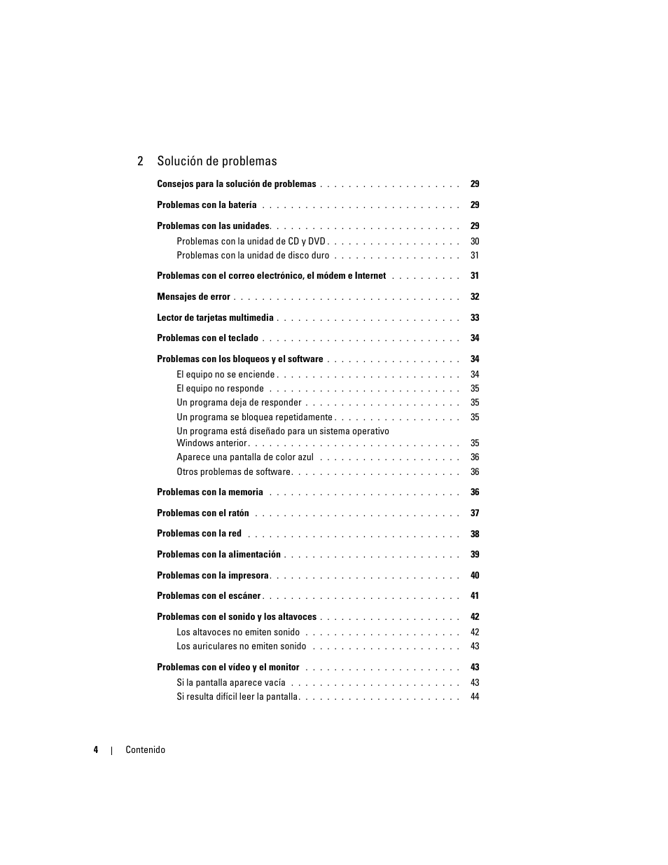 2 solución de problemas | Dell Dimension 5000 User Manual | Page 4 / 144