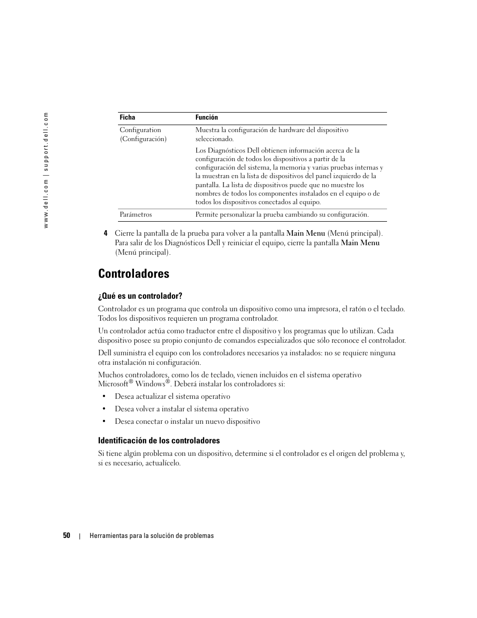 Controladores, Qué es un controlador, Identificación de los controladores | Dell Dimension 5000 User Manual | Page 50 / 144