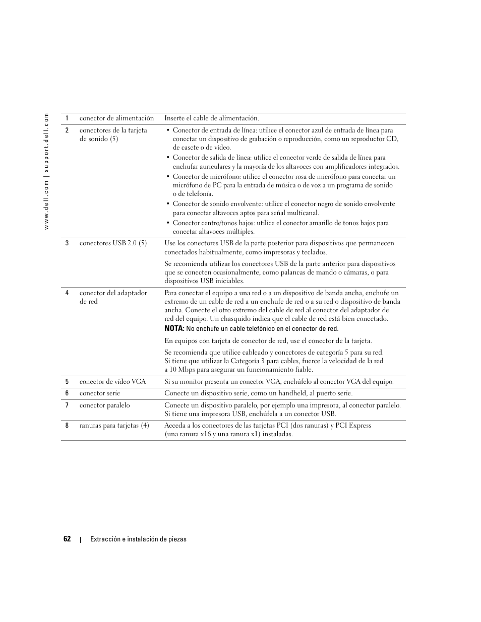 Dell Dimension 5000 User Manual | Page 62 / 144