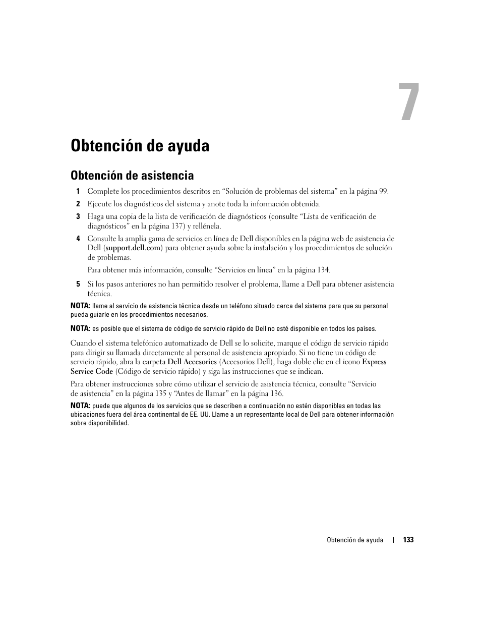 Obtención de ayuda, Obtención de asistencia | Dell POWEREDGE 840 User Manual | Page 133 / 172