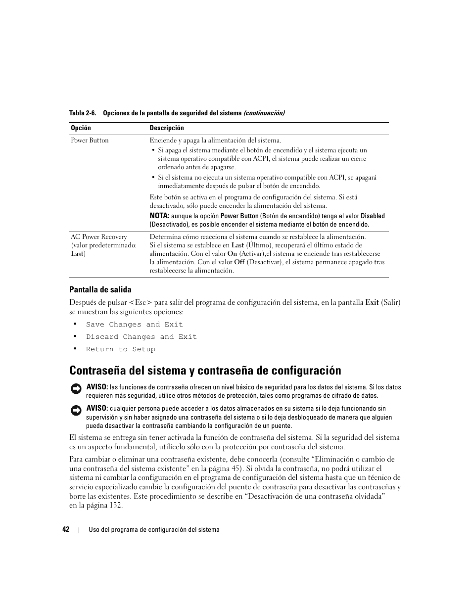 Pantalla de salida | Dell POWEREDGE 840 User Manual | Page 42 / 172