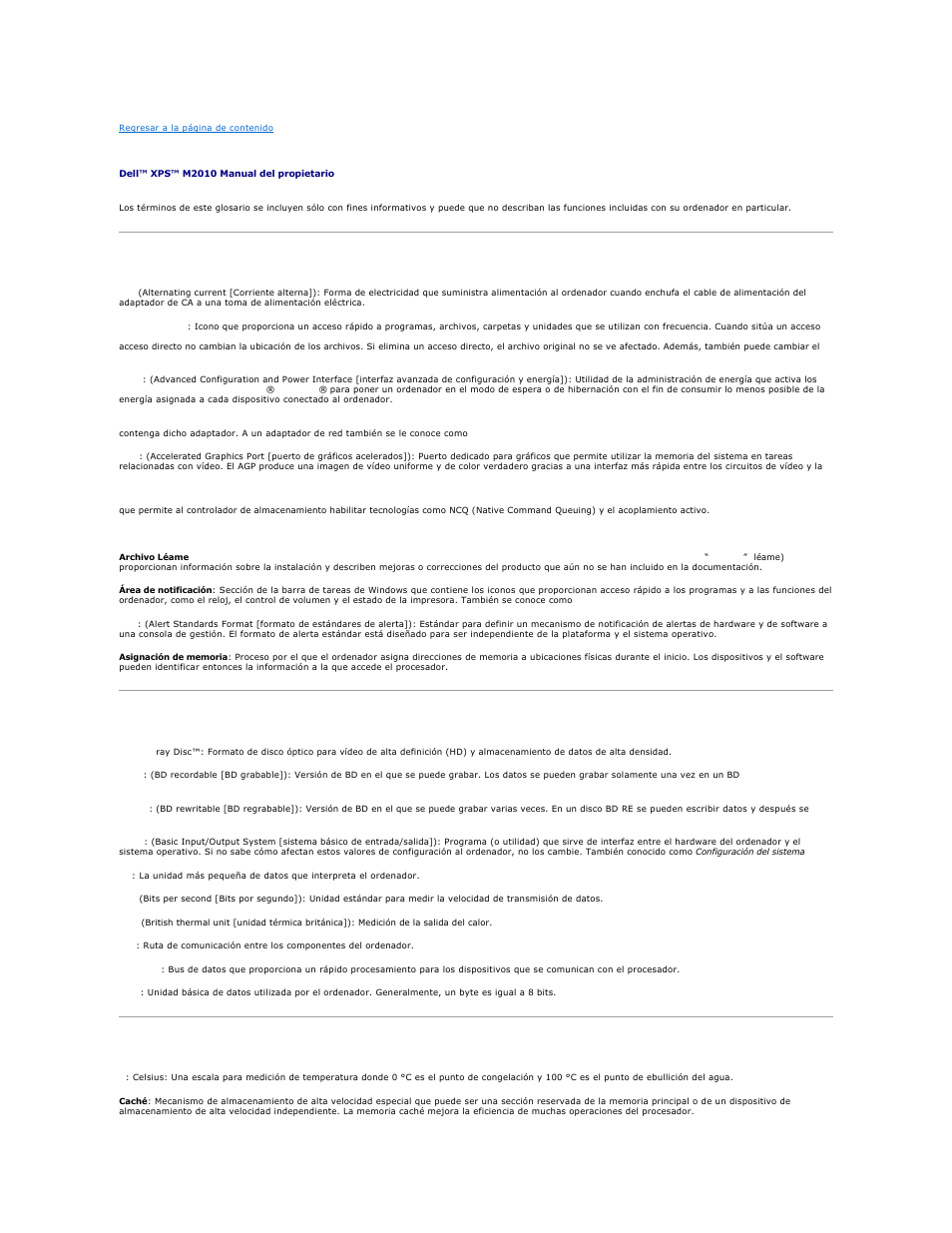 Glosario | Dell XPS M2010 (MXP061, Mid 2006) User Manual | Page 29 / 119