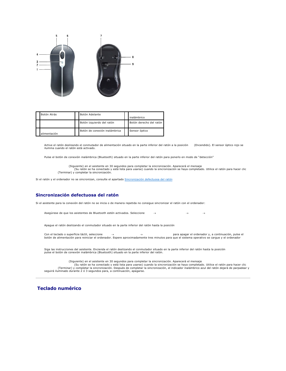 Teclado numérico, Sincronización defectuosa del ratón | Dell XPS M2010 (MXP061, Mid 2006) User Manual | Page 52 / 119