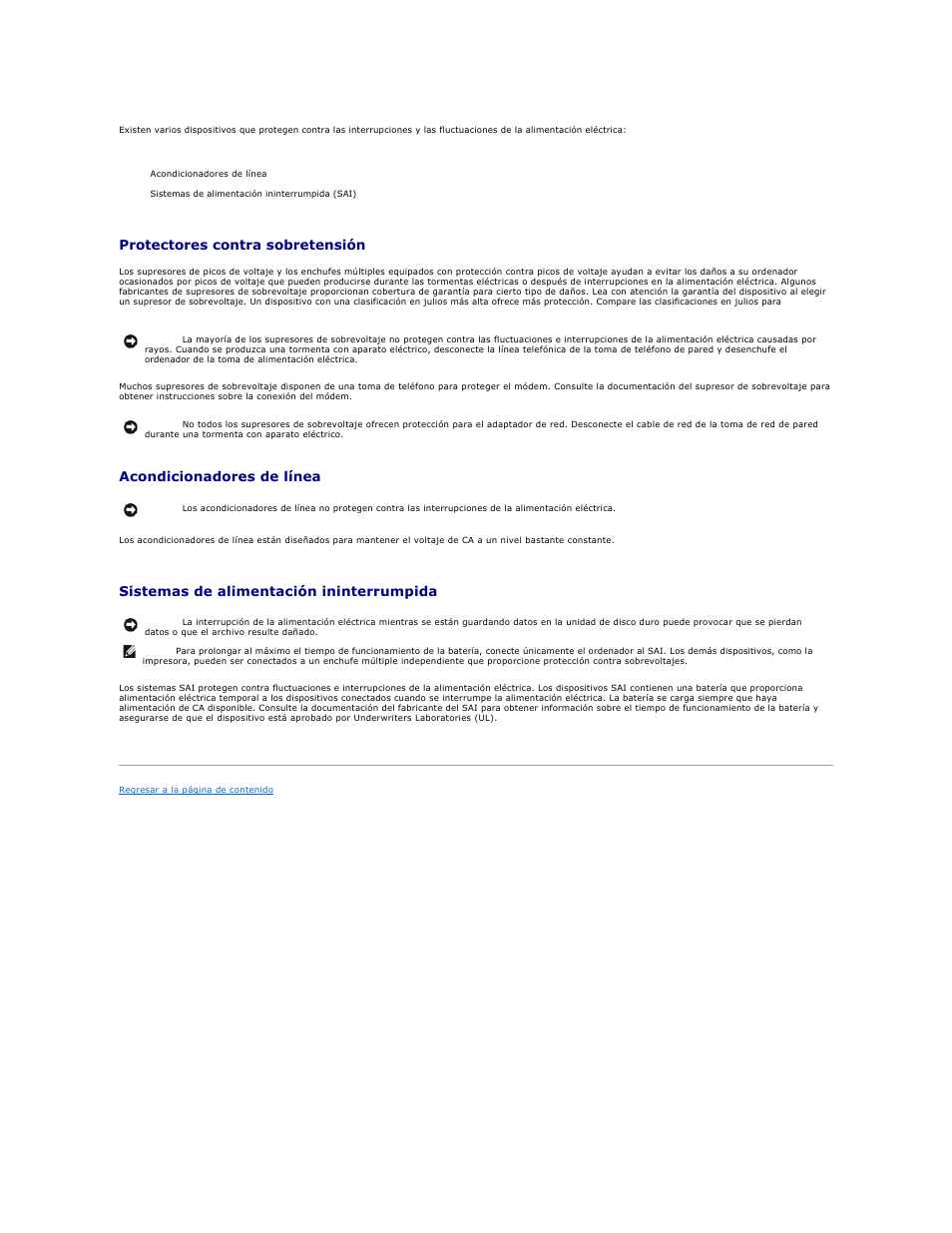 Protectores contra sobretensión, Acondicionadores de línea, Sistemas de alimentación ininterrumpida | Dell XPS M2010 (MXP061, Mid 2006) User Manual | Page 83 / 119