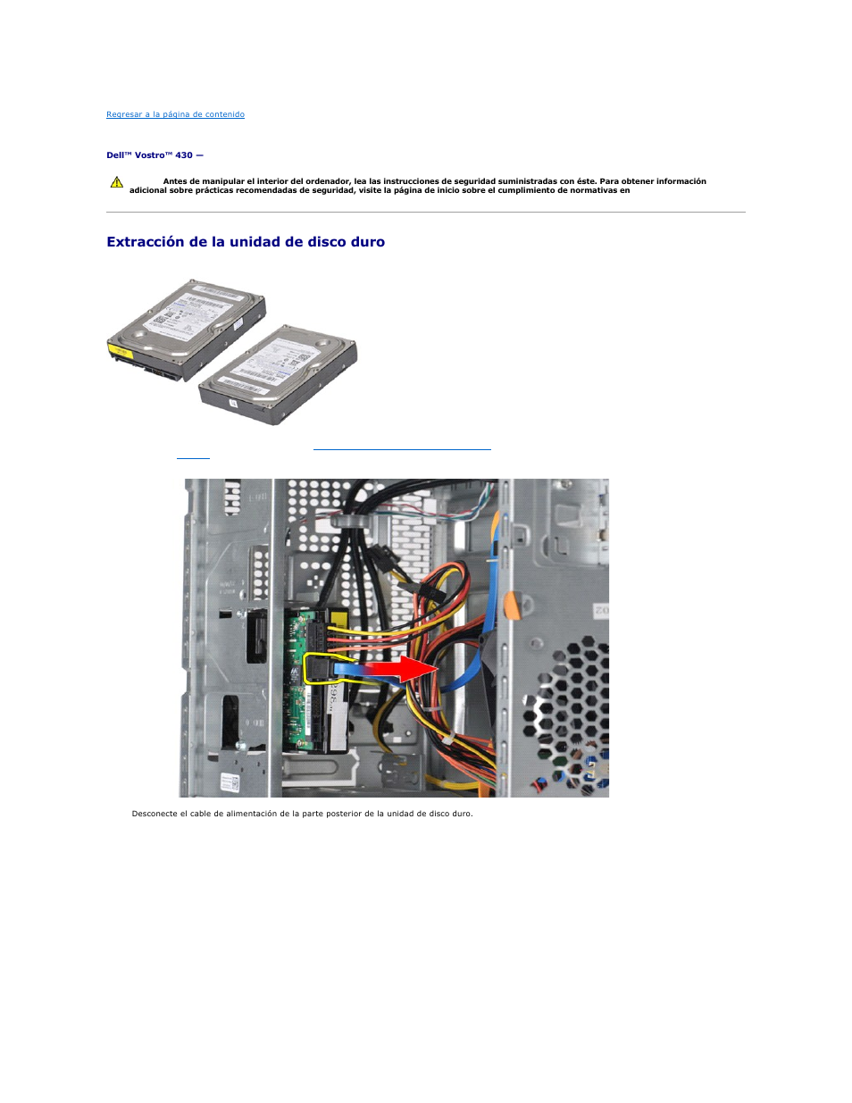 Unidad de disco duro, Extracción de la unidad de disco duro | Dell Vostro 430 (Late 2009) User Manual | Page 22 / 47