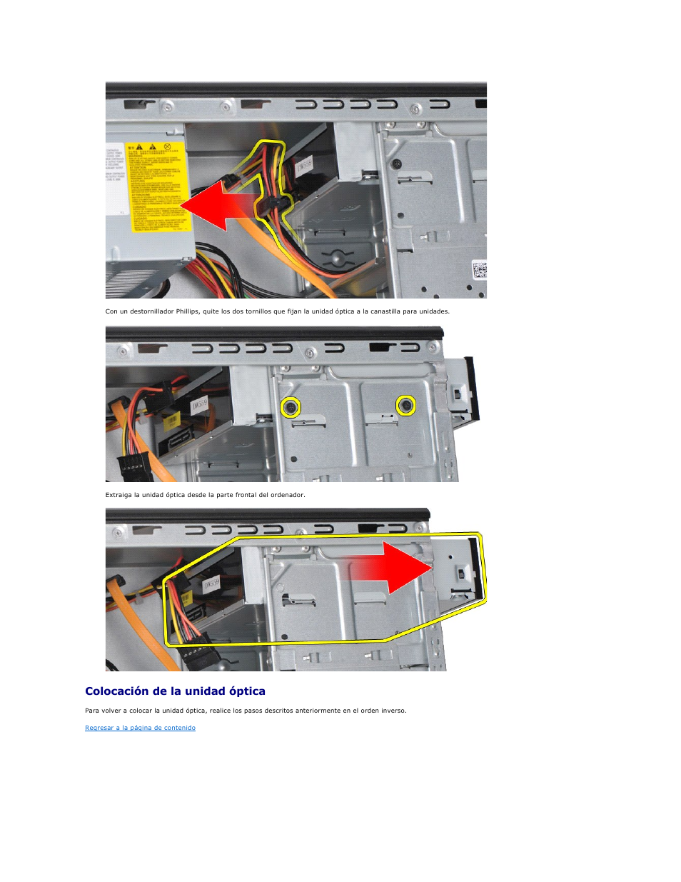 Colocación de la unidad óptica | Dell Vostro 430 (Late 2009) User Manual | Page 30 / 47