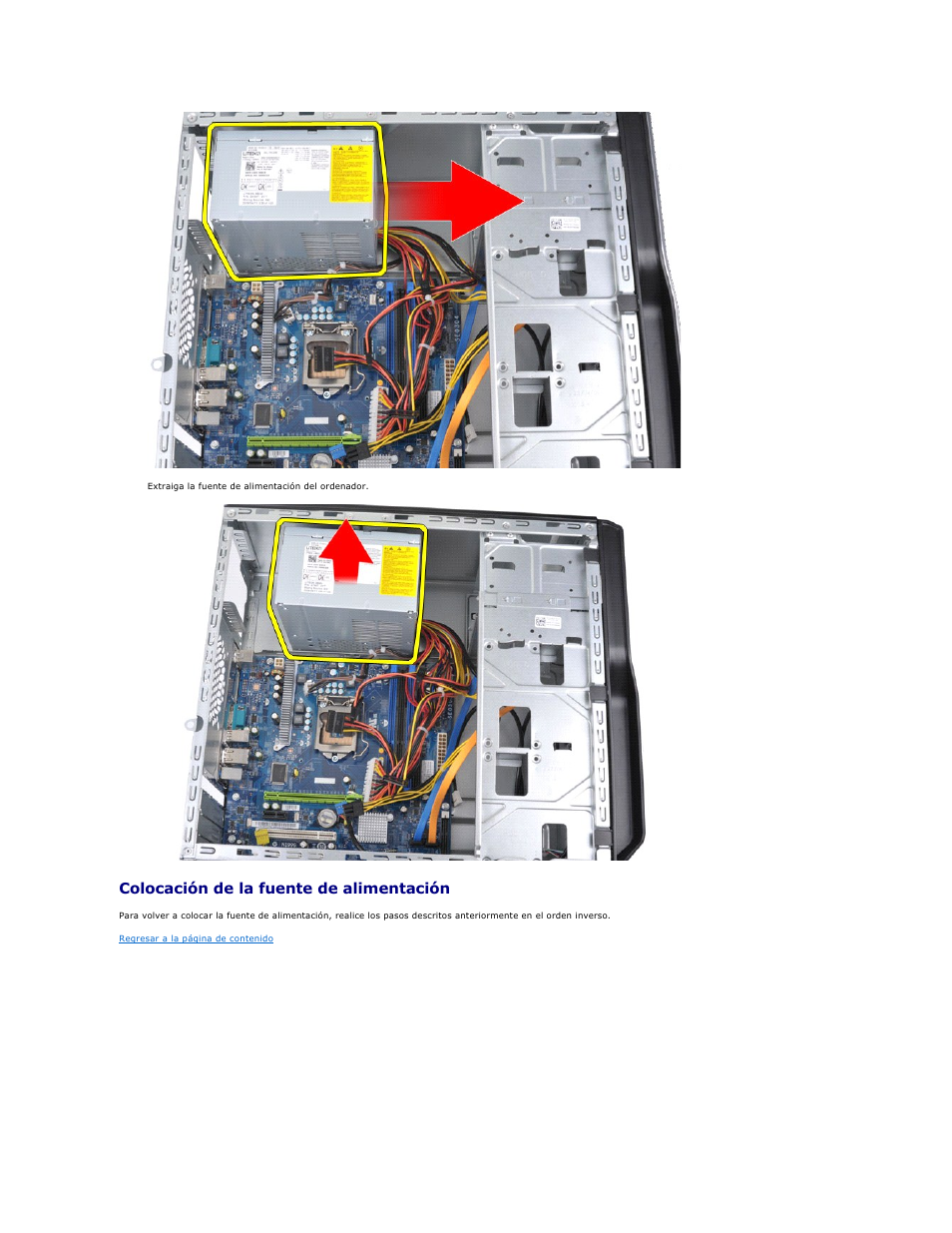 Colocación de la fuente de alimentación | Dell Vostro 430 (Late 2009) User Manual | Page 35 / 47