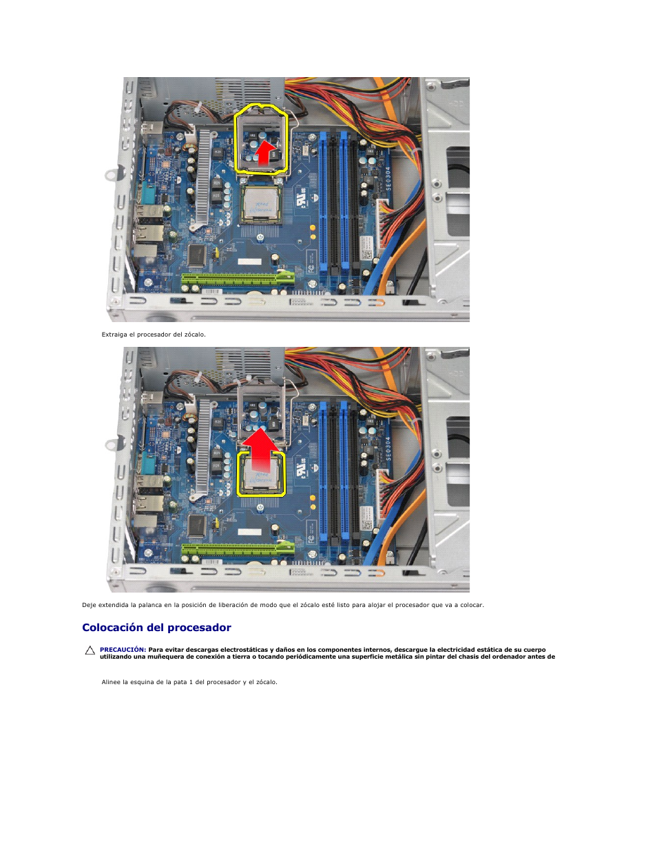 Colocación del procesador | Dell Vostro 430 (Late 2009) User Manual | Page 37 / 47