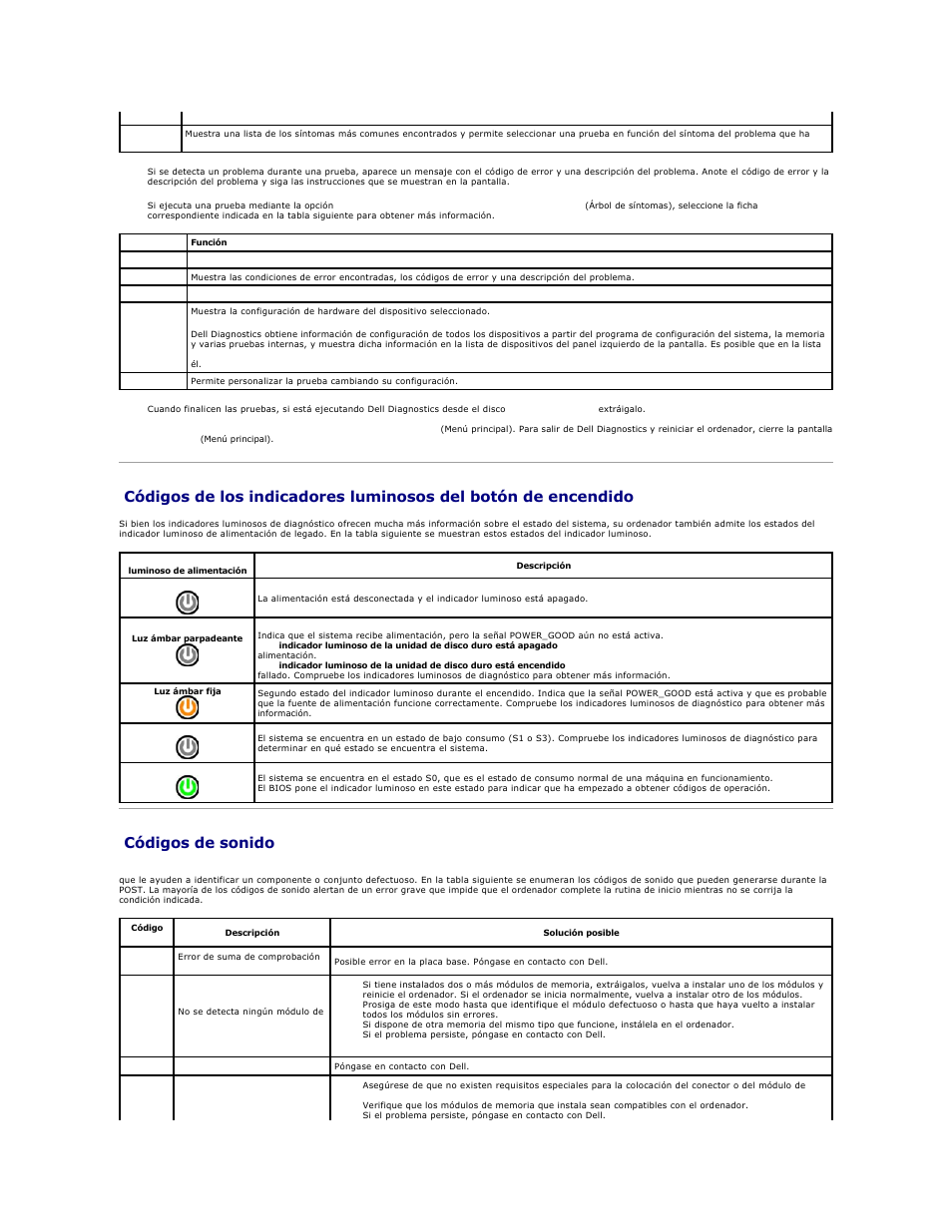 Códigos de sonido | Dell Vostro 430 (Late 2009) User Manual | Page 6 / 47