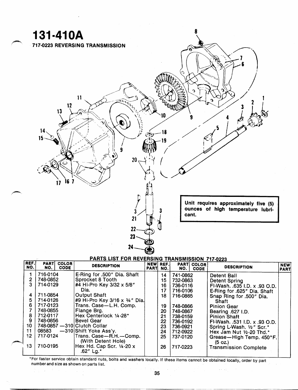 410a | Bolens 131-410A User Manual | Page 35 / 36