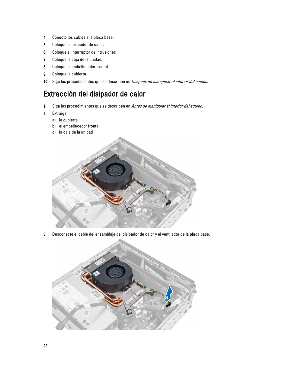 Extracción del disipador de calor | Dell OptiPlex 9010 (Mid 2012) User Manual | Page 28 / 69