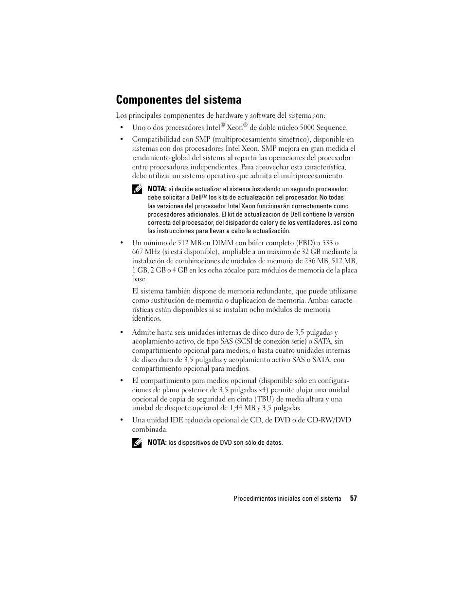 Componentes del sistema | Dell PowerVault DP500 User Manual | Page 59 / 72