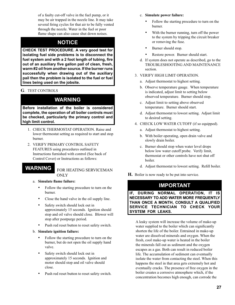 Notice, Warning, Important | Burnham 81433101R16-1/10 User Manual | Page 27 / 40