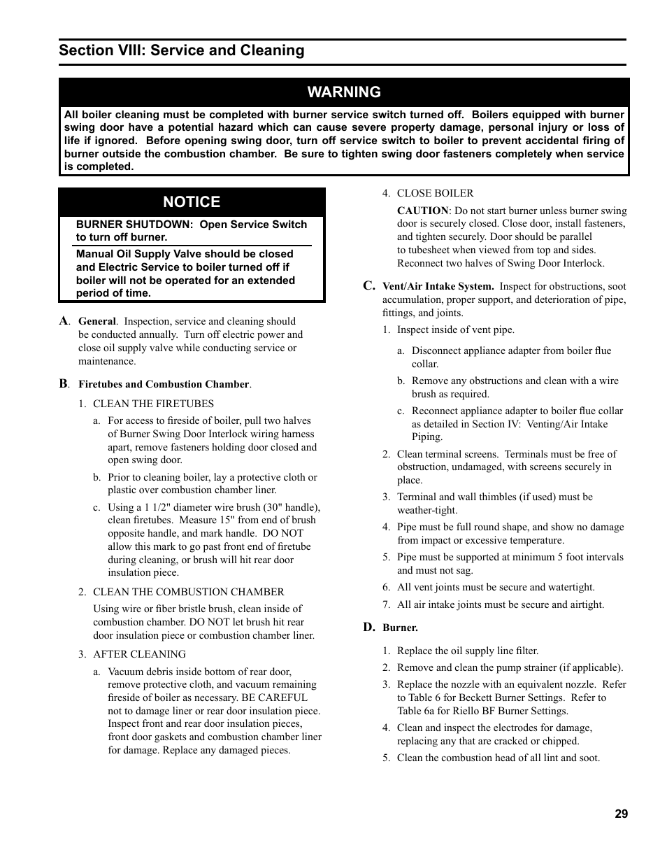 Warning | Burnham 81433101R16-1/10 User Manual | Page 29 / 40