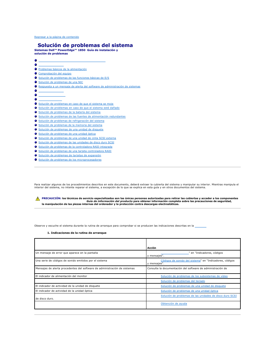 Solución de problemas del sistema, Rutina de arranque | Dell PowerEdge 1850 User Manual | Page 34 / 81