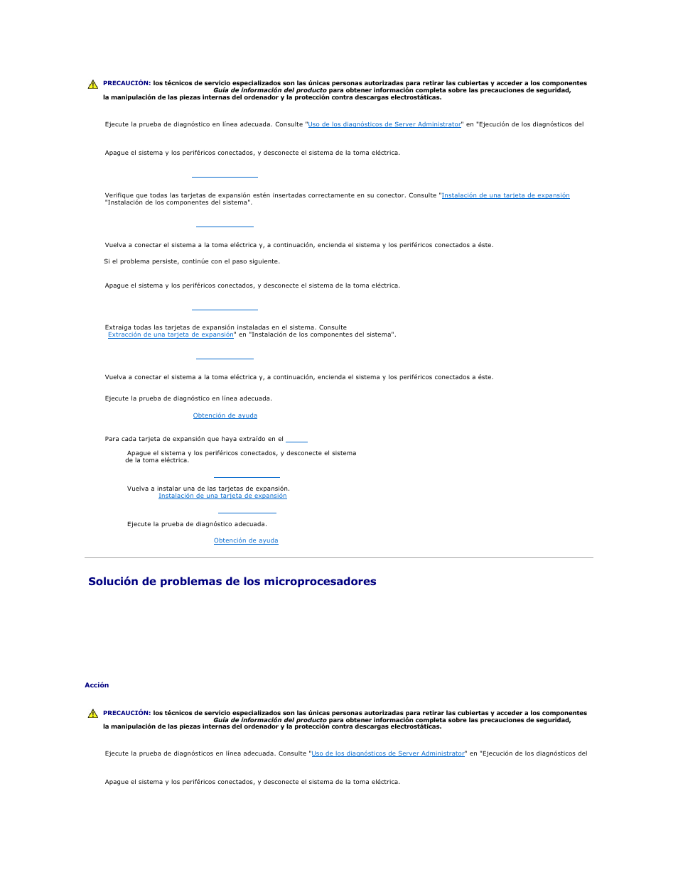 Solución de problemas de los microprocesadores | Dell PowerEdge 1850 User Manual | Page 49 / 81