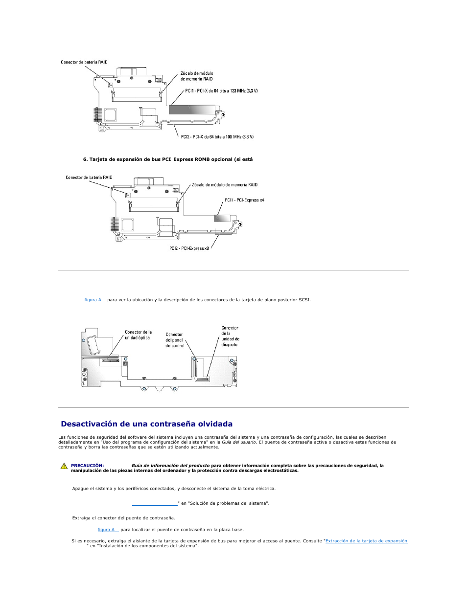 Conectores del plano posterior scsi, Desactivación de una contraseña olvidada, Y la | Figura a | Dell PowerEdge 1850 User Manual | Page 5 / 81