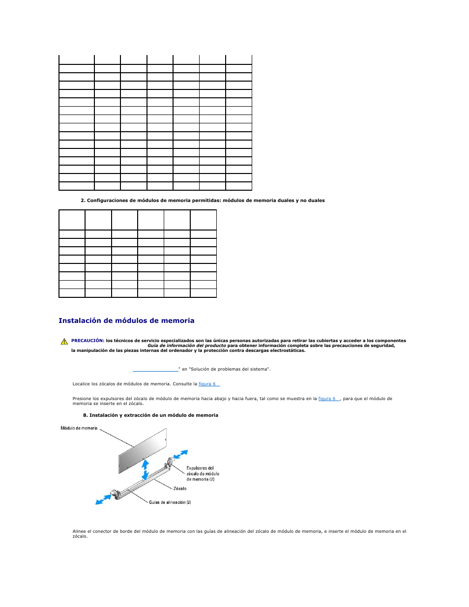 Tabla 6-2, Se enumeran las combinaciones permitidas de | Dell PowerEdge 1850 User Manual | Page 58 / 81