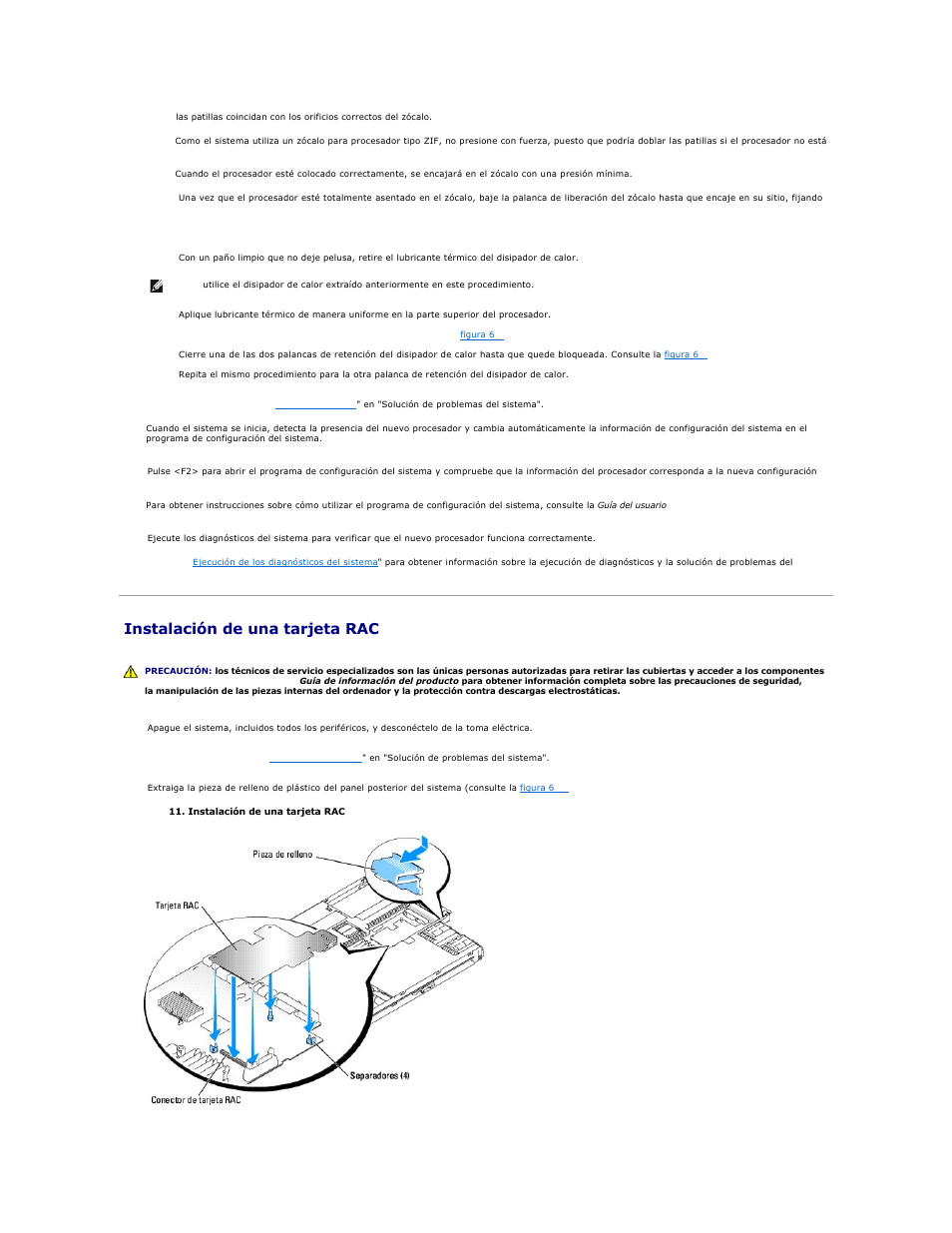 Instalación de una tarjeta rac | Dell PowerEdge 1850 User Manual | Page 61 / 81