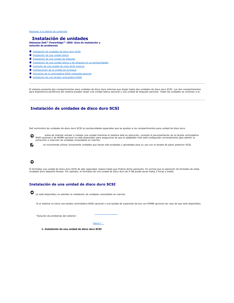 Instalación de unidades, Instalación de unidades de disco duro scsi, Antes de empezar | Instalación de una unidad de disco duro scsi | Dell PowerEdge 1850 User Manual | Page 63 / 81