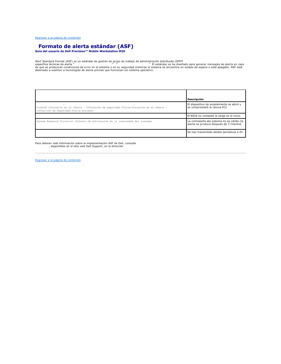 Formato de alerta estándar (asf) | Dell Precision M20 User Manual | Page 11 / 123