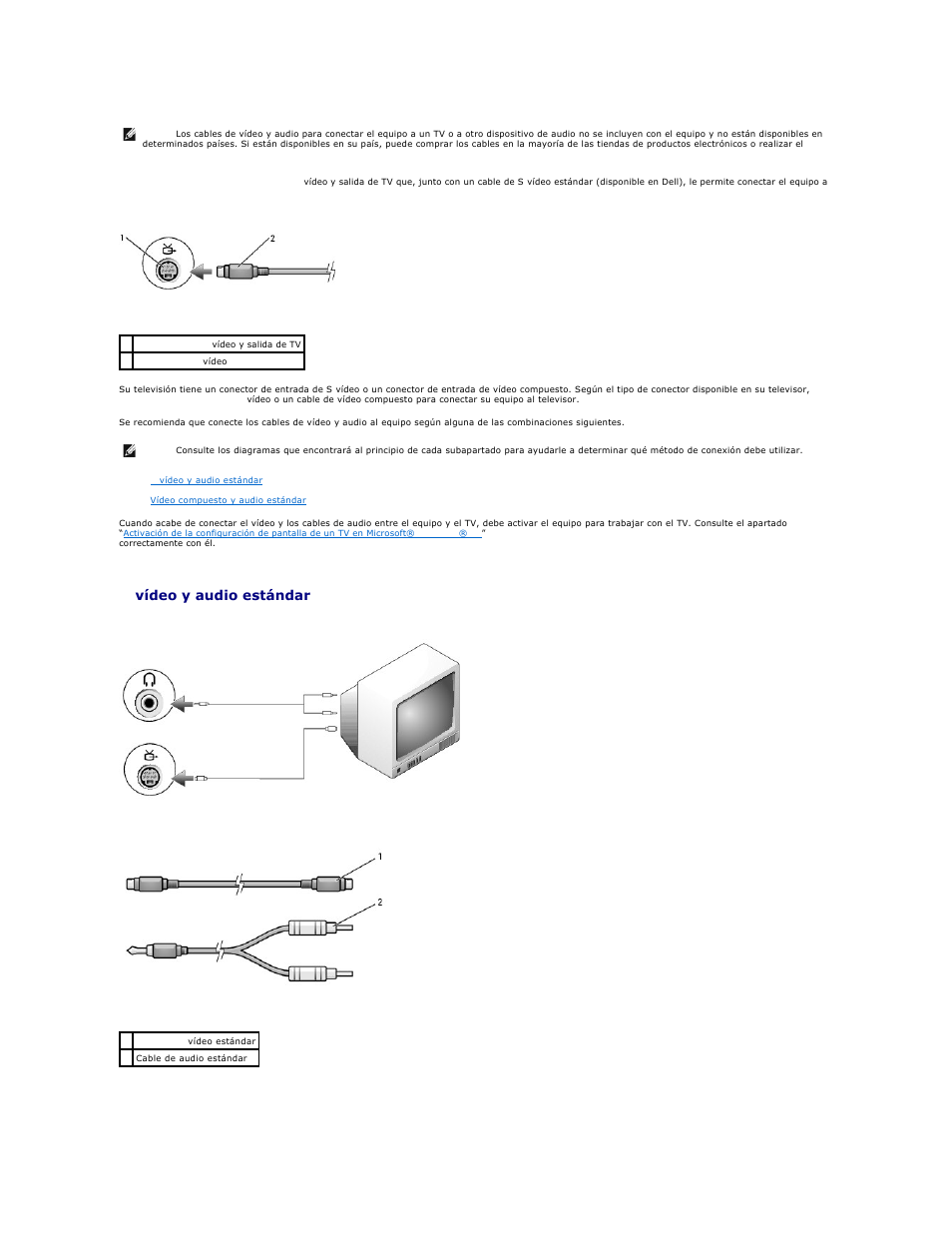 S-vídeo y audio estándar | Dell Precision M20 User Manual | Page 21 / 123