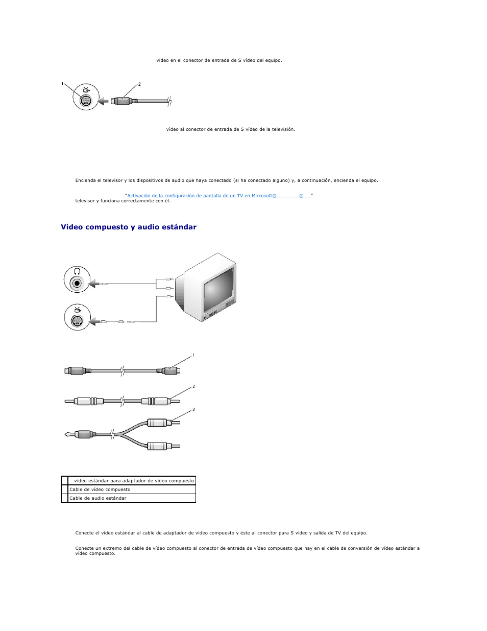 Vídeo compuesto y audio estándar | Dell Precision M20 User Manual | Page 22 / 123